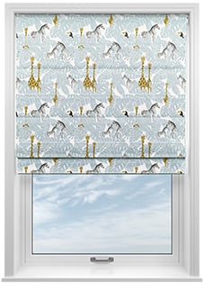 Wild Thing, Powder Blue - Motorised Roman Blind